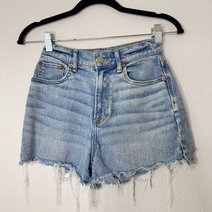 Denim Frayed Hem Women's Shorts